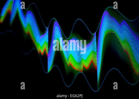 Abstrakte Freezelight Kurven. Gemacht von Lichtern Stockfoto