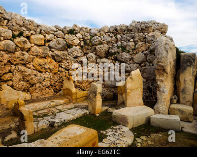 Ġgantija Megalith-Tempel-Komplex - Insel Gozo, Malta Stockfoto