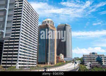 Sydney Cahill Expressway Straße, die führt über circular Quay vom Ende der Harbour Bridge, Australien Stockfoto