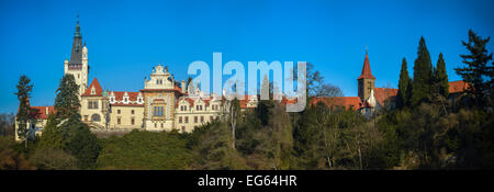 Prag, Schloss Pruhonice Panoramablick Stockfoto