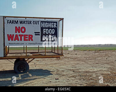 Dürre Farm Wasser schneiden Zeichen Kalifornien Stockfoto