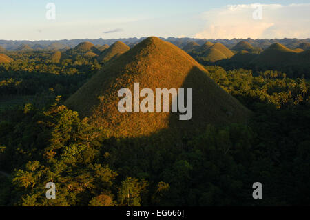 Mountains Chocolate Hills. Bohol. Die Visayas. Philippinen. Die Chocolate Hills sind eine geologische Formation in Bohol Provinz, Ph Stockfoto