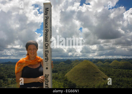 Mountains Chocolate Hills. Bohol. Die Visayas. Philippinen. Die Chocolate Hills sind eine geologische Formation in Bohol Provinz, Ph Stockfoto