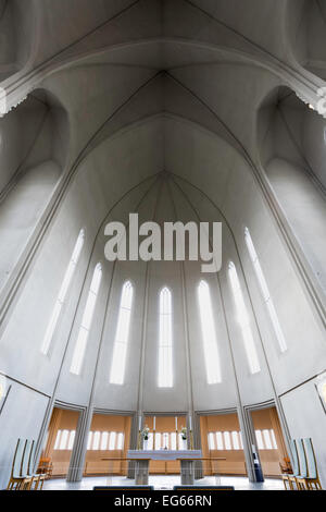 Altar der Kathedrale Hallgrímskirkja Reykjavík, Island Stockfoto