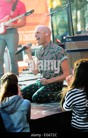 Neon Trees führen live auf NBC "The Today Show" für die Toyota-Sommer-Konzertreihe Featuring: Neon Trees, Tyler Glenn Where: NY, New York, Vereinigte Staaten von Amerika bei: 15. August 2014 Stockfoto