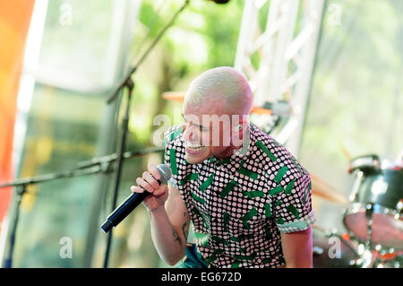 Neon Trees führen live auf NBC "The Today Show" für die Toyota-Sommer-Konzertreihe Featuring: Neon Trees, Tyler Glenn Where: NY, New York, Vereinigte Staaten von Amerika bei: 15. August 2014 Stockfoto