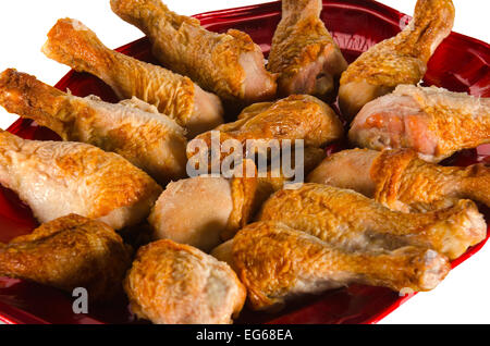 ein Teller mit Partei Chicken drumsticks Stockfoto