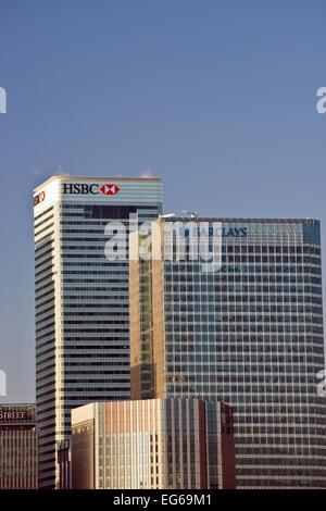 Bankgebäude in Canary Wharf London Vereinigtes Königreich Stockfoto