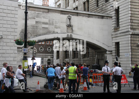 Film-Set, EMMA WATSON und CO ON SET von HARRY HARRY POTTER FILM IN weißen Halle Sonntag, 28. Juni 09 (Kredit Bild © Jack Ludlam) Stockfoto