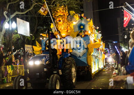 New Orleans, Louisiana, USA. 15. Februar 2015. Einheimische und Touristen genießen Karneval Paraden und Feierlichkeiten. © Sandra Dahdah/ZUMA Wire/ZUMAPRESS.com/Alamy Live-Nachrichten Stockfoto