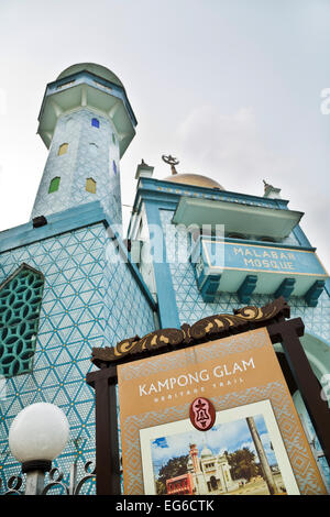 Malabar Moschee, Kampong Glam, Singapur Stockfoto
