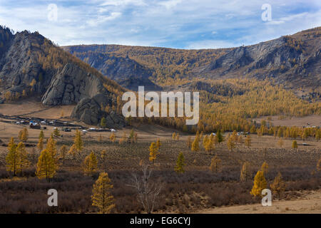 Gorkhi-Tärelsch National Park im Herbst, in der Nähe von Ulan Bator, Mongolei Stockfoto