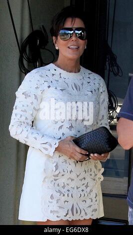 Kris Jenner entdeckte mit einem Mysterium Mann bei Craigs Restaurant Featuring: Kris Jenner wo: Los Angeles, California, Vereinigte Staaten von Amerika bei: 15. August 2014 Stockfoto