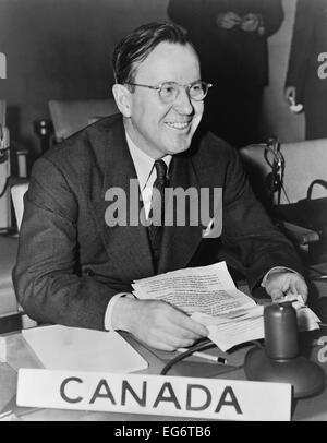 Lester Pearson, Kanada Delegierten der Generalversammlung der Vereinten Nationen, 1947. Diente er als Premierminister Kanadas Stockfoto