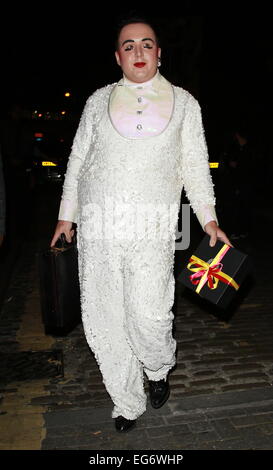 Nick Grimshaw feiert seinen Geburtstag mit Freunden in Shoreditch House Featuring: Gast wo: London, Vereinigtes Königreich bei: 15. August 2014 Stockfoto