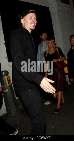 Nick Grimshaw feiert seinen Geburtstag mit Freunden in Shoreditch House Featuring: Professor Green Where: London, Vereinigtes Königreich bei: 15. August 2014 Stockfoto