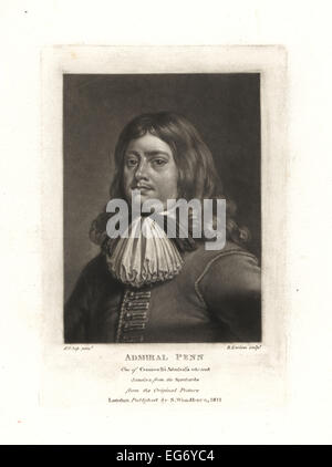 Sir William Penn, Admiral Oliver Cromwells Marine, Jamaika aus dem spanischen, Vater des Gründers von Pennsylvania, nahm, starb 1670. Stockfoto