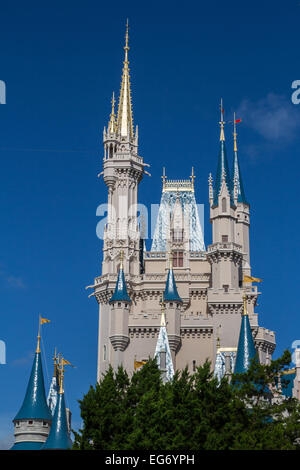 Blick auf die Burg im Disneys Magic Kingdom Stockfoto