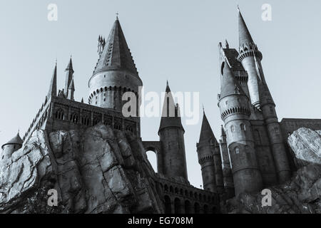 Blick auf die Wizarding World of Harry Potter Attraktion in den Universal Studios in Florida. Stockfoto