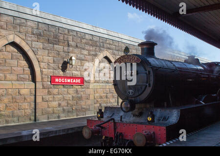 Blick auf die Wizarding World of Harry Potter Attraktion in den Universal Studios in Florida. Stockfoto