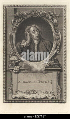 Porträt von Alexander Pope, englischer Dichter aus dem 18. Jahrhundert und Satiriker. Stockfoto