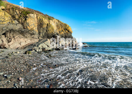 Der Strand von Cadgwith einer kleinen Bucht auf der Lizard in Cornwall Stockfoto