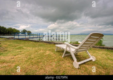 Bewölkten Tag am Balaton Stockfoto