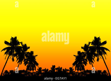 Handflächen Silhouetten bei Sonnenuntergang, Hintergrund mit Platz für Text. Stockfoto