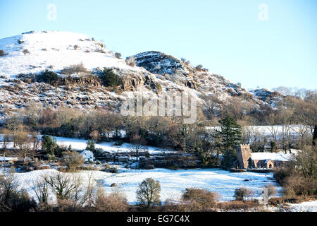 Cwmyoy Kirche, Wales. Stockfoto