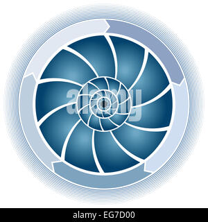 Ein Bild von einem Wirbel-Kreis-Diagramm. Stockfoto