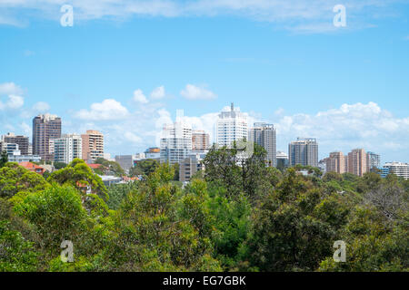 Ansicht von Bondi Junction, einem Vorort von Sydney, erschossen genommen in Bellevue, Sydney, Australien Stockfoto