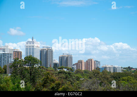 Ansicht von Bondi Junction, einem Vorort von Sydney, erschossen genommen in Bellevue, Sydney, Australien Stockfoto