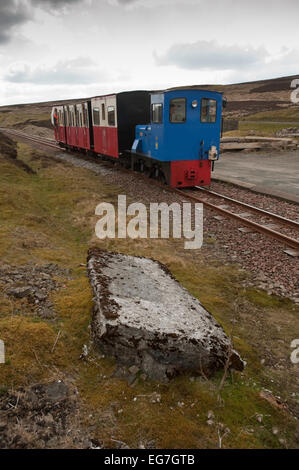 Zug auf die Wanlockhead und Leadhills Eisenbahn. Leadhills ist ein Dorf in South Lanarkshire, Schottland, 5¾ Meilen WSW Elvanfoot Stockfoto