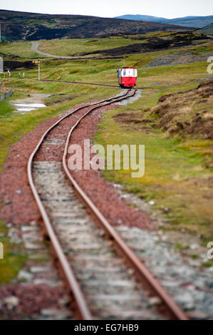 Zug auf die Wanlockhead und Leadhills Eisenbahn. Leadhills ist ein Dorf in South Lanarkshire, Schottland, 5¾ Meilen WSW Elvanfoot Stockfoto