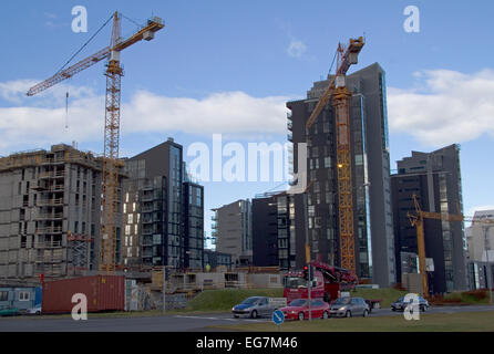 Bau in einen Bauboom post wirtschaftlichen Zusammenbruch in Reykjavik, Island Stockfoto