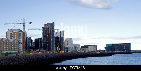 Bau in einen Bauboom post wirtschaftlichen Zusammenbruch in Reykjavik, Island Stockfoto