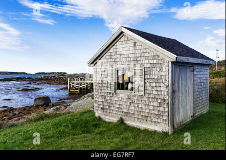 Rustikale Angeln Shack, Jonesport, Maine, USA Stockfoto