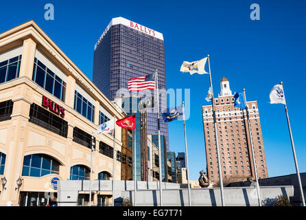 Außenseite des Bally und Claridge Casino, Atlantic City, New Jersey, Vereinigte Staaten Stockfoto
