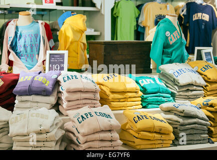 Sweatshirt-Souvenir-Shop, Provincetown, Cape Cod, Massachusetts, USA Stockfoto