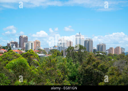 Blick auf Bondi Junction, einen Vorort von Sydney, aufgenommen in bellevue, Sydney, Australien Stockfoto