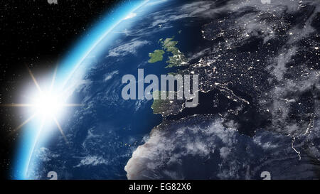 Abstrakte Erde aus dem Weltraum (Elemente dieses Bildes, eingerichtet von der NASA) Stockfoto