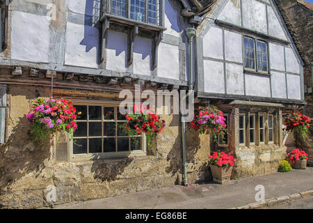 Alten englischen Cottages in Lacock, England Stockfoto