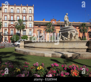 Spanien, Andalusien, Sevilla, Plaza Puerta de Jerez, Platz, Brunnen, Stockfoto