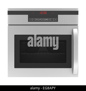 moderne Einbau-Backofen isoliert auf weißem Hintergrund Stockfoto