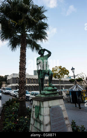 Statue von Gibraltar Soldat in Gibraltar, Europa. Stockfoto