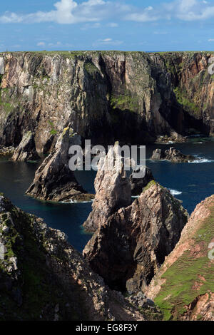 Mangersta oder Mangurstadh Strand und Meer-Stacks auf der Isle of Lewis und Harris, äußeren Hebriden, Schottland. Stockfoto