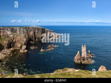 Mangersta oder Mangurstadh Strand und Meer-Stacks auf der Isle of Lewis und Harris, äußeren Hebriden, Schottland. Stockfoto