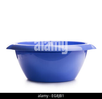 blaue Schale isoliert auf weißem Hintergrund Stockfoto