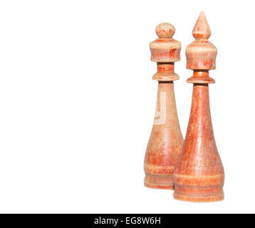 Schachfiguren isoliert auf weißem Hintergrund Stockfoto
