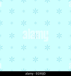 Blauen Gradienten Schneeflocken in Polka Dot Muster auf kaltes Licht Cyan, eine nahtlose Winter Hintergrund Stockfoto